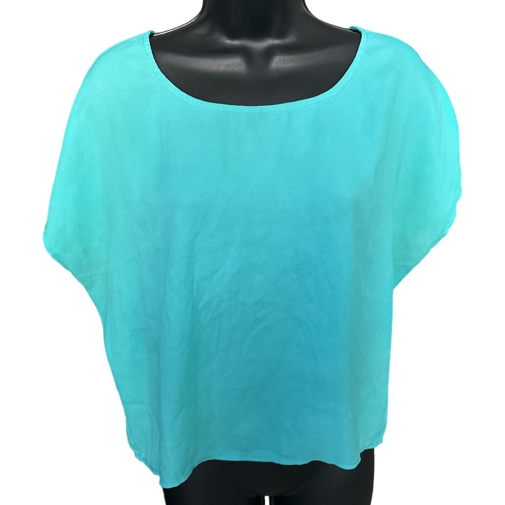 A’GACI Teal Oversized Blouse with Caged Back